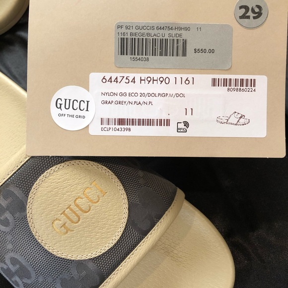Gucci slides, tan/cream and gray size 11 mens. Brand new never worn. - Picture 6 of 8